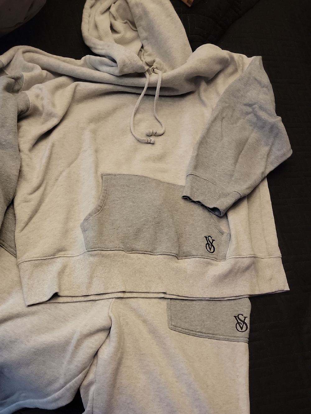 Victoria's Secret Womens Light Gray Zip-Up Hoodie Set